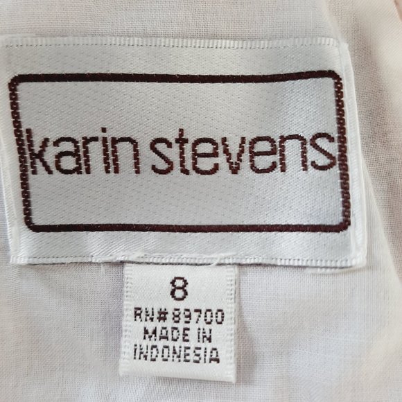 Karin Stevens Womens Bubble Dress Size 8 Red Geometric Print Sweetheart Neckline - Picture 9 of 10